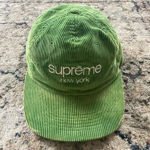 Supreme Classic Logo Corduroy Hat - RARE Kelly Green
